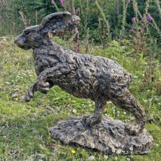 5060235337833 1 Enigma Marble Resin Running Hare Garden Statue.jpg